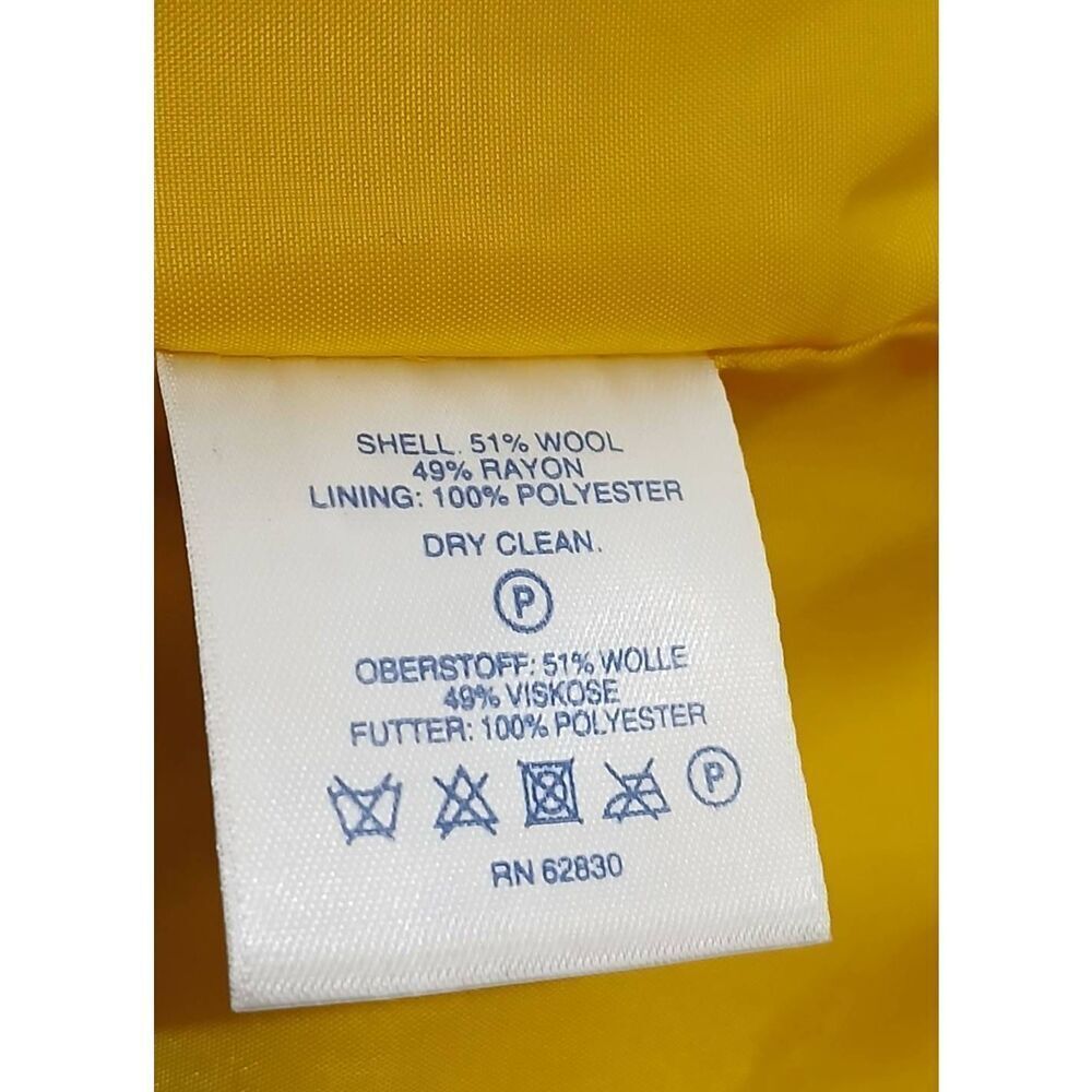 Talbots womens size 4 small boiled wool yellow outerwear jacket coat - Picture 6 of 8